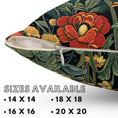 Floral Art Nouveau Throw Pillow or Cover, Botanical Home Decor, Decorative Accent Pillow