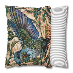 William Morris Blue Bird Pillow, Vintage Bird Accent Cushion, Nature-Inspired Throw Pillow, Decorative Pillow Case for Sofa