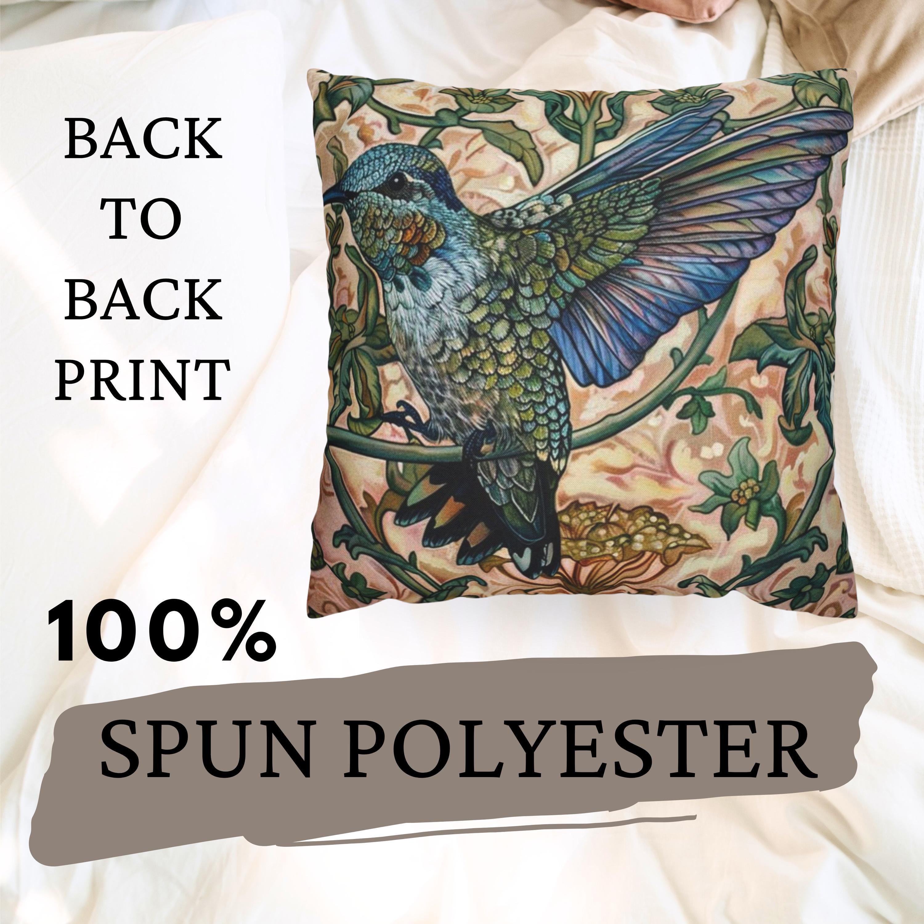 William Morris Blue Bird Pillow, Vintage Bird Accent Cushion, Nature-Inspired Throw Pillow, Decorative Pillow Case for Sofa