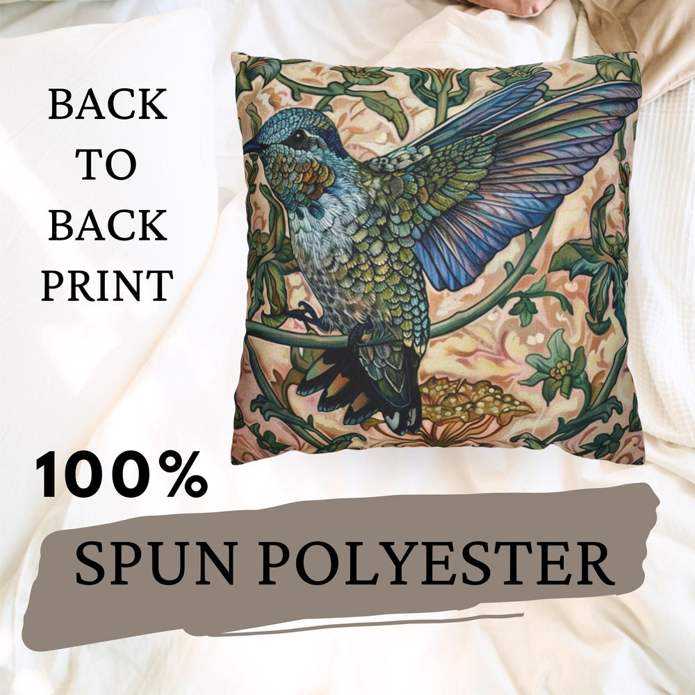 William Morris Blue Bird Pillow, Vintage Bird Accent Cushion, Nature-Inspired Throw Pillow, Decorative Pillow Case for Sofa