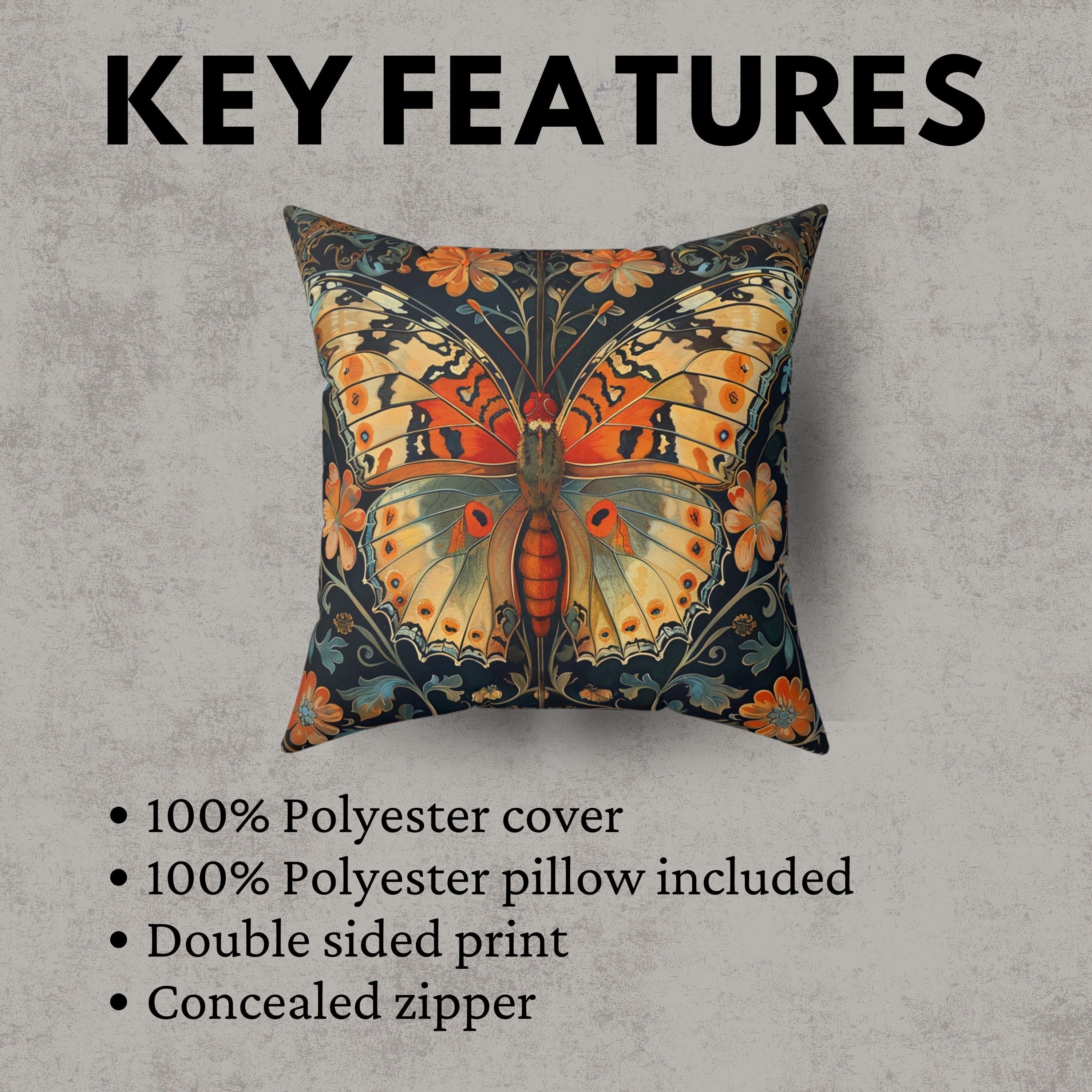 William Morris Butterfly Floral Cushion Cover, William Morris Pillow, William Morris Decor, Art Nouveau Pillow Case, Vintage Cover