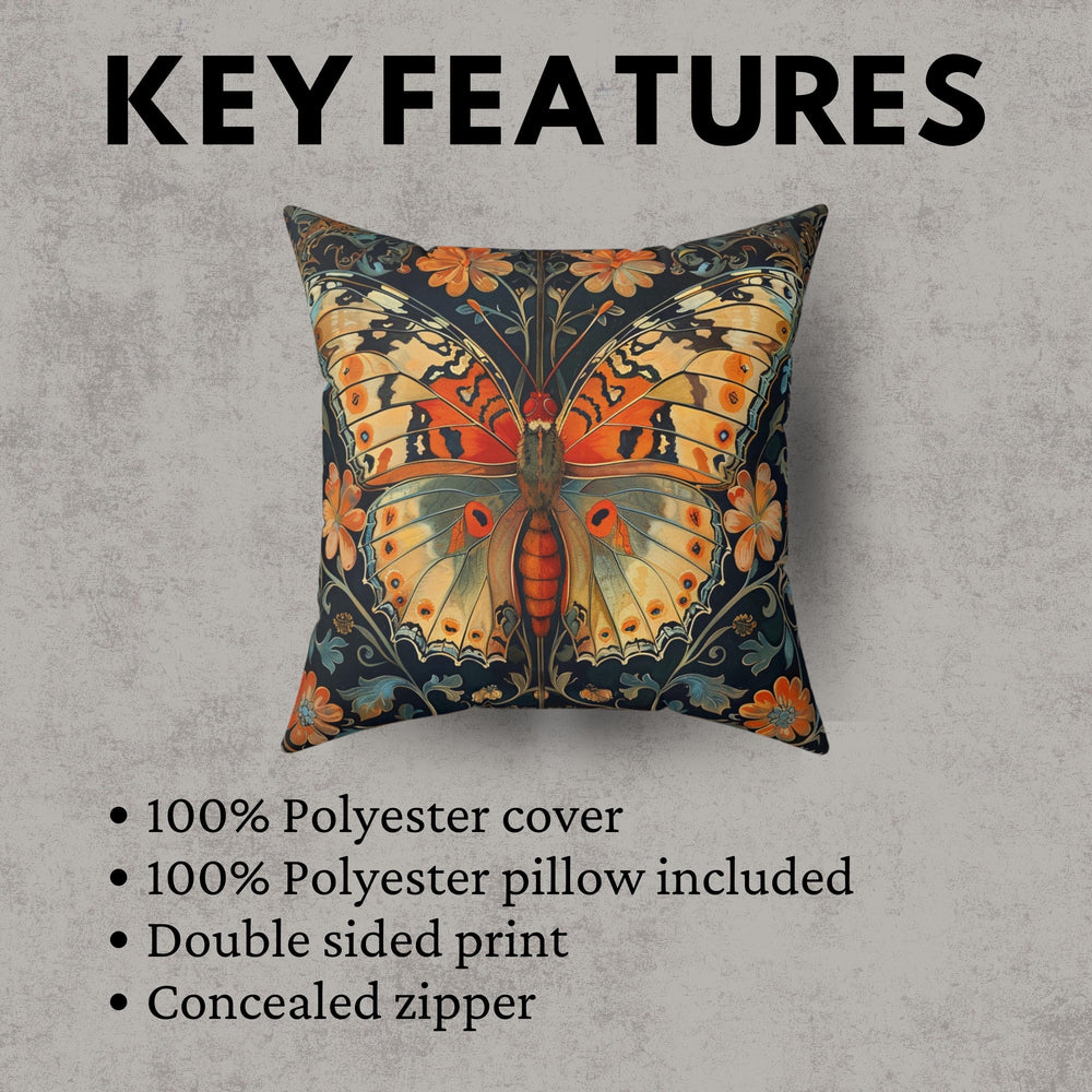 William Morris Butterfly Floral Cushion Cover, William Morris Pillow, William Morris Decor, Art Nouveau Pillow Case, Vintage Cover