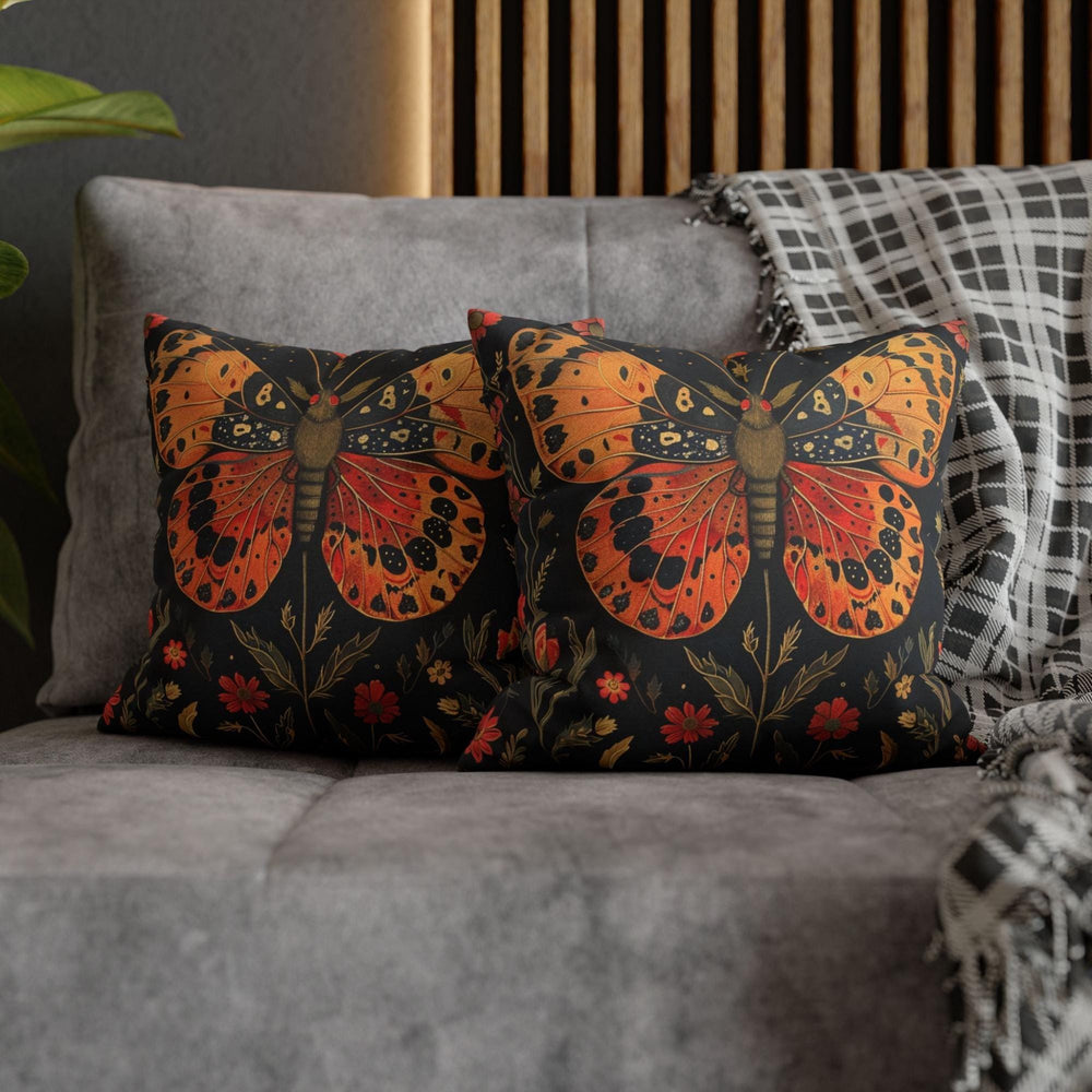 Butterfly Meadow Pillow, Vintage Floral Cushion, William Morris Inspired Throw Pillow, Botanical Insect Pillowcase, Cottagecore Couch Accent