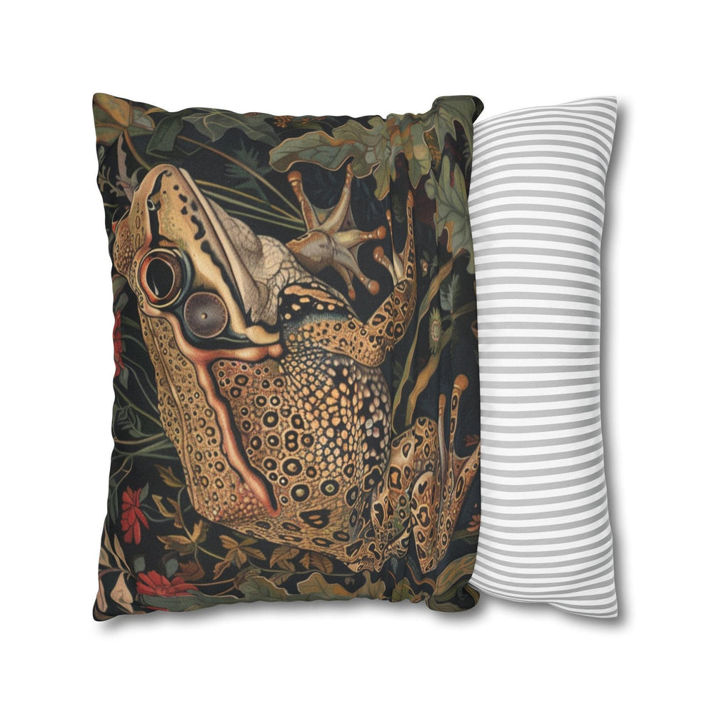 Forest Frog Toad Pillow Earthtone William Morris, Living Room Decor Pillow, Cottagecore Nature Inspired Forest Green Pillow, Frog Lover Gift