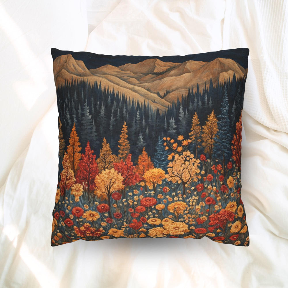 Autumn Mountain Floral Pillow, William Morris Nature Cushion, Vintage Botanical Throw Pillow, Fall Pillowcase, Rustic Cottage Accent