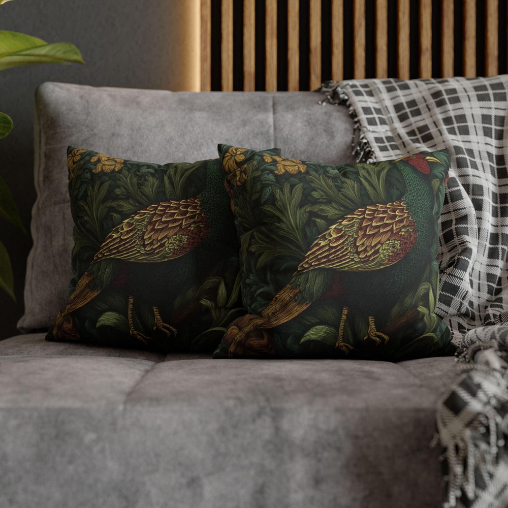 Pheasant Throw Pillow William Morris Bird, Autumn Sofa Accent, Rustic Decorative Pillow, Nature Inspired Home Decor