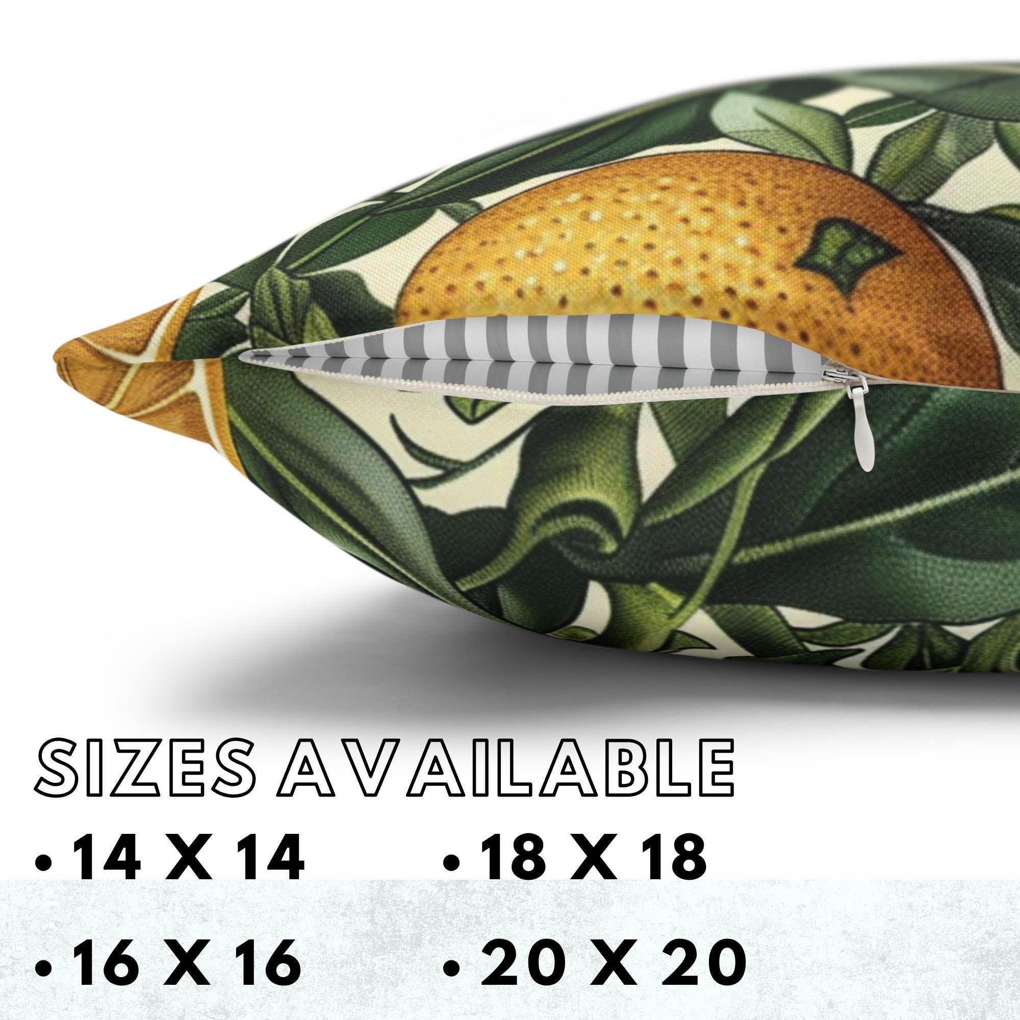 Lemon Grove Pillow, Vintage Botanical Citrus Cushion, William Morris Inspired Throw Pillow, Kitchen Garden Accent, Green Leaf Pillowcase
