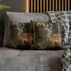 Deer in Forest Autumn Pillow William Morris Inspired, Nature-Inspired Home Decor, Fall Decorative Pillow, Rustic Woodland Accent