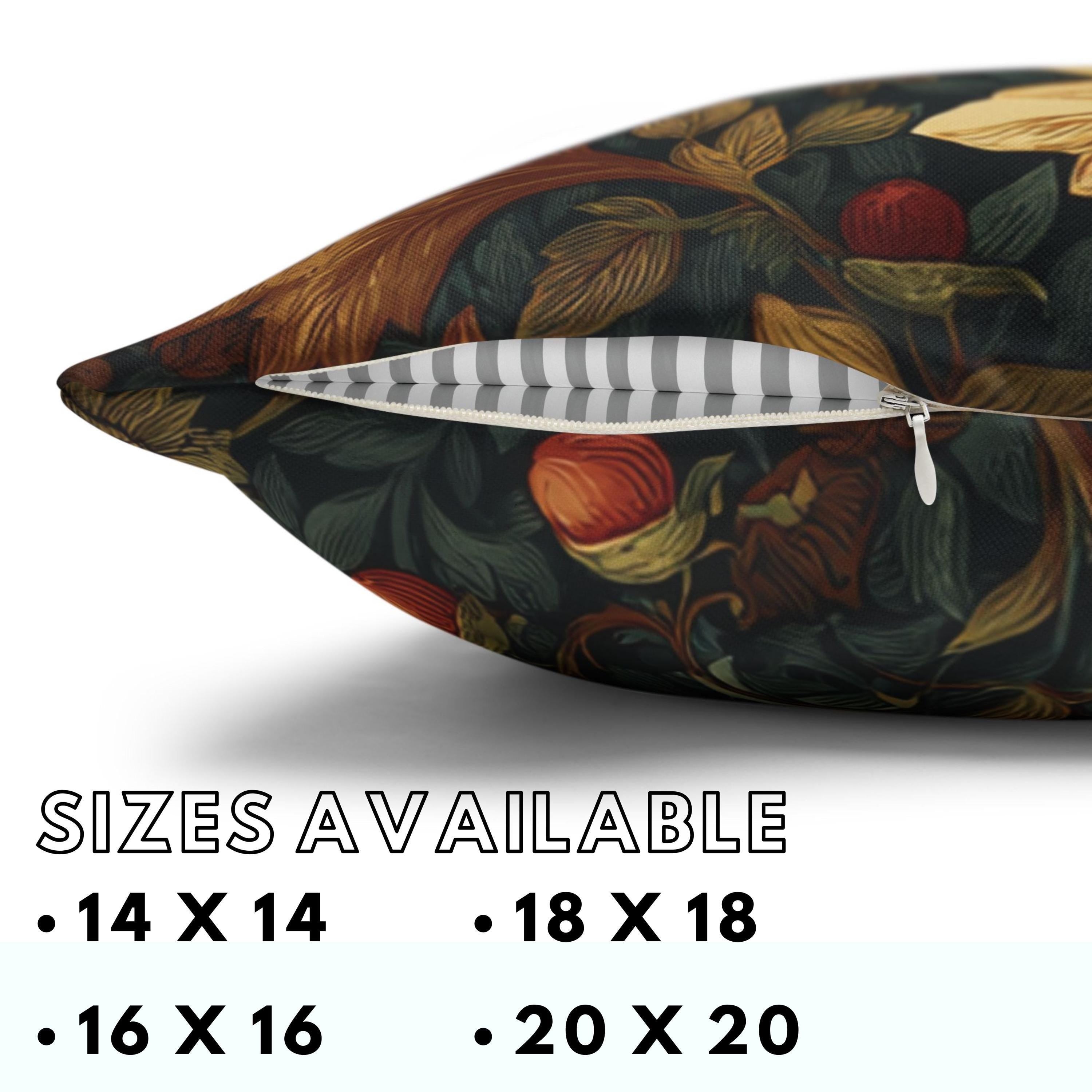 Autumn Foliage William Morris Accent Throw Pillow, Neutral Earthy Pillow Case