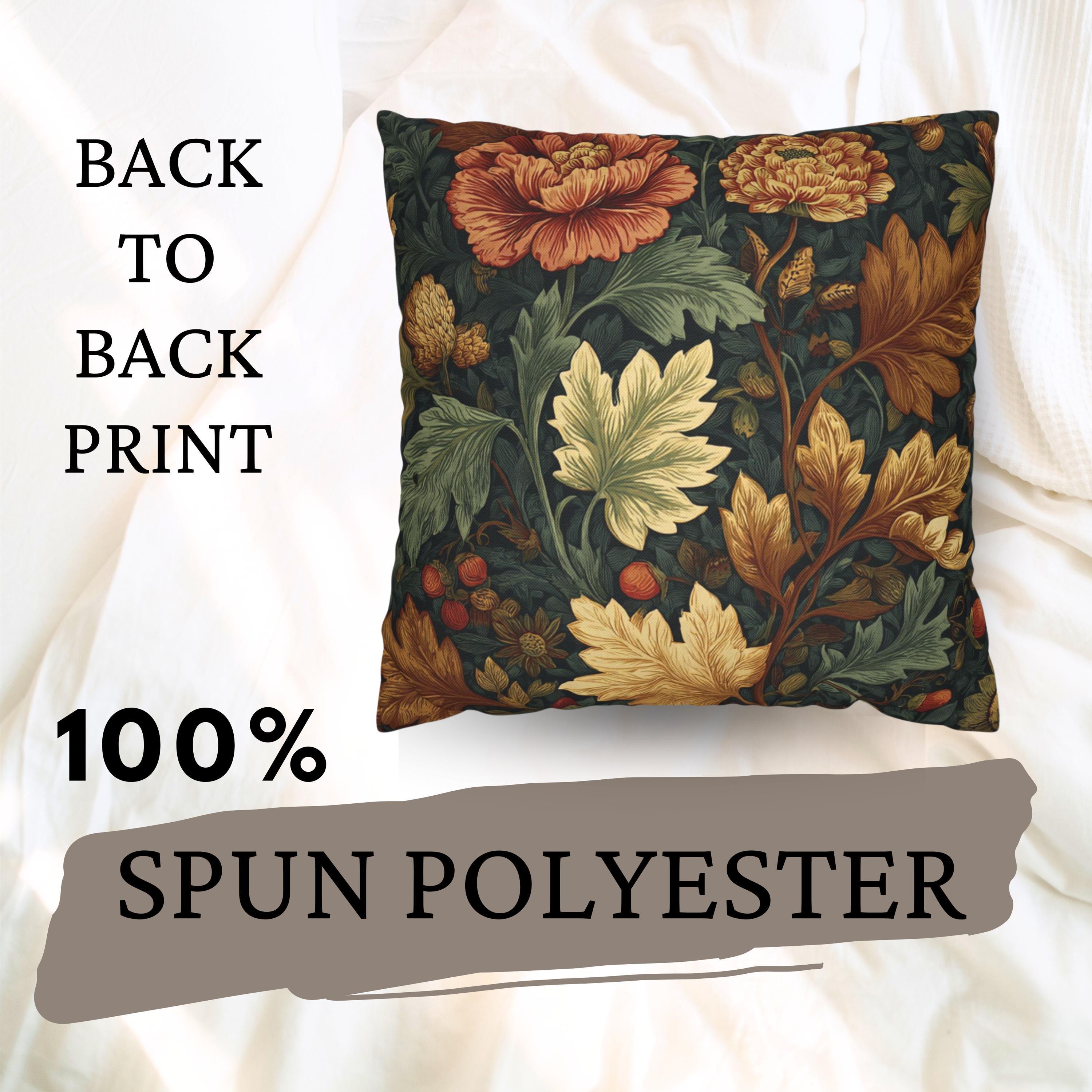 Autumn Foliage William Morris Accent Throw Pillow, Neutral Earthy Pillow Case