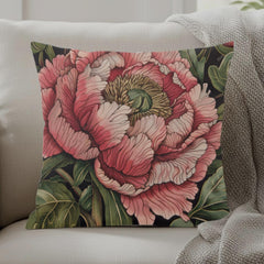Pink Peony Pillow, Vintage Floral Cushion, Botanical Throw Pillow, William Morris Inspired Pillowcase, Elegant Home Accent, Peony Lover Gift