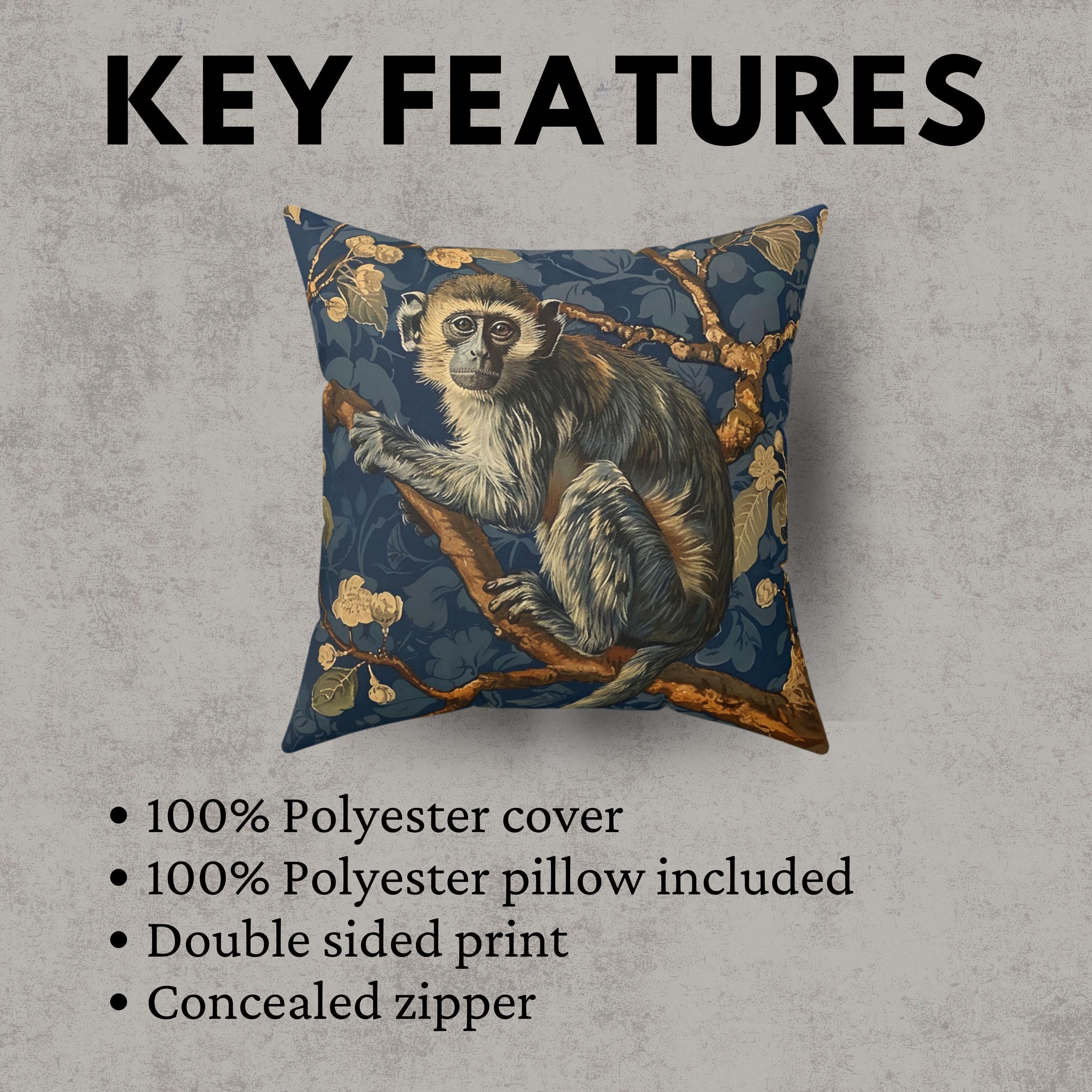 Pillow Inspired William Morris Monkey, Living Room Decor, Monkey Cushion Cover, Living Room Pillow, William Morris Inspired Pillow cover