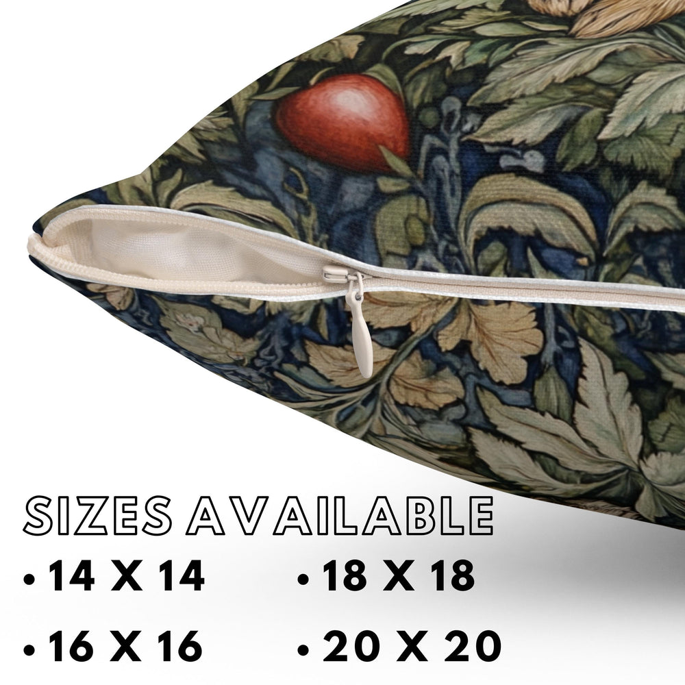 Woodland Rabbit Throw Pillow Covers, Animal William Morris Print, Living Room Sofa Cushion Cover, Throw Pillow Case, Couch Square Pillows