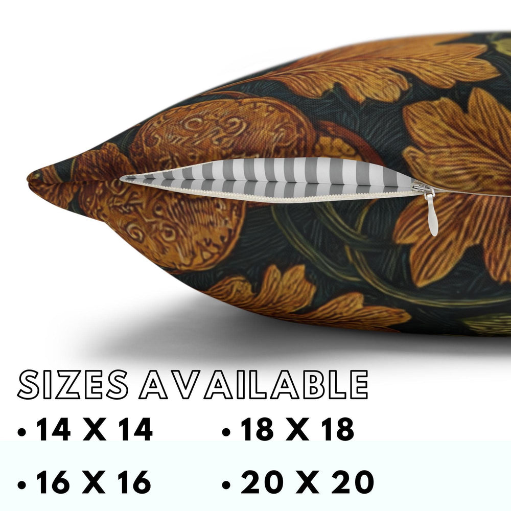 Autumn Leaf Throw Pillow, William Morris Botanical Cushion, Thanksgiving Throw Pillow, Vintage Decorative Sofa Accent, Fall Home Decor