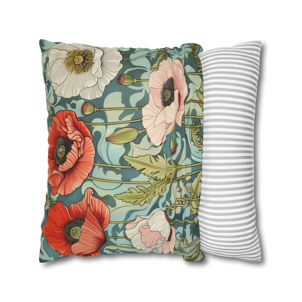 Vintage Poppies William Morris Inspired Pillows, Floral Pillow Case, Artsy Home Accent, Botanical Throw Pillow, Victorian Style Throw Pillow