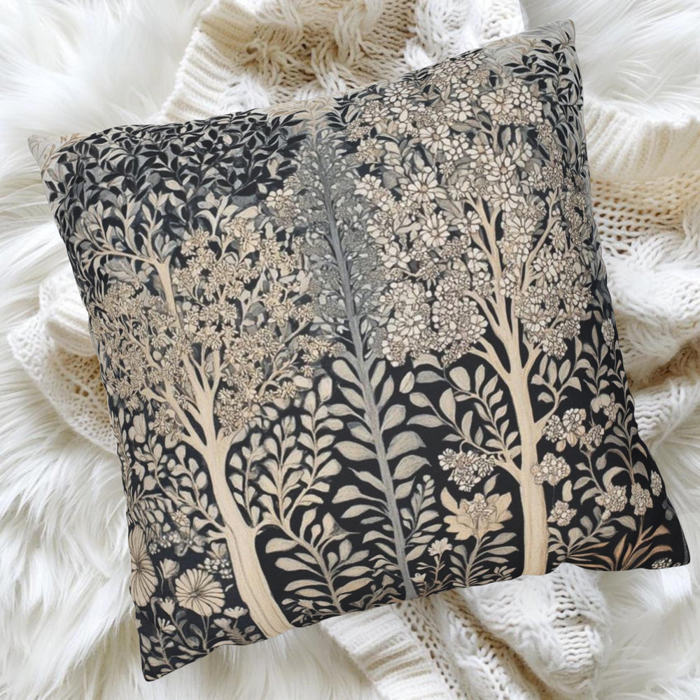 William Morris Forest Pillow, Vintage Botanical Throw Pillow, Neutral Cushion for Living Room, Botanical Accent Pillow for Home Decor