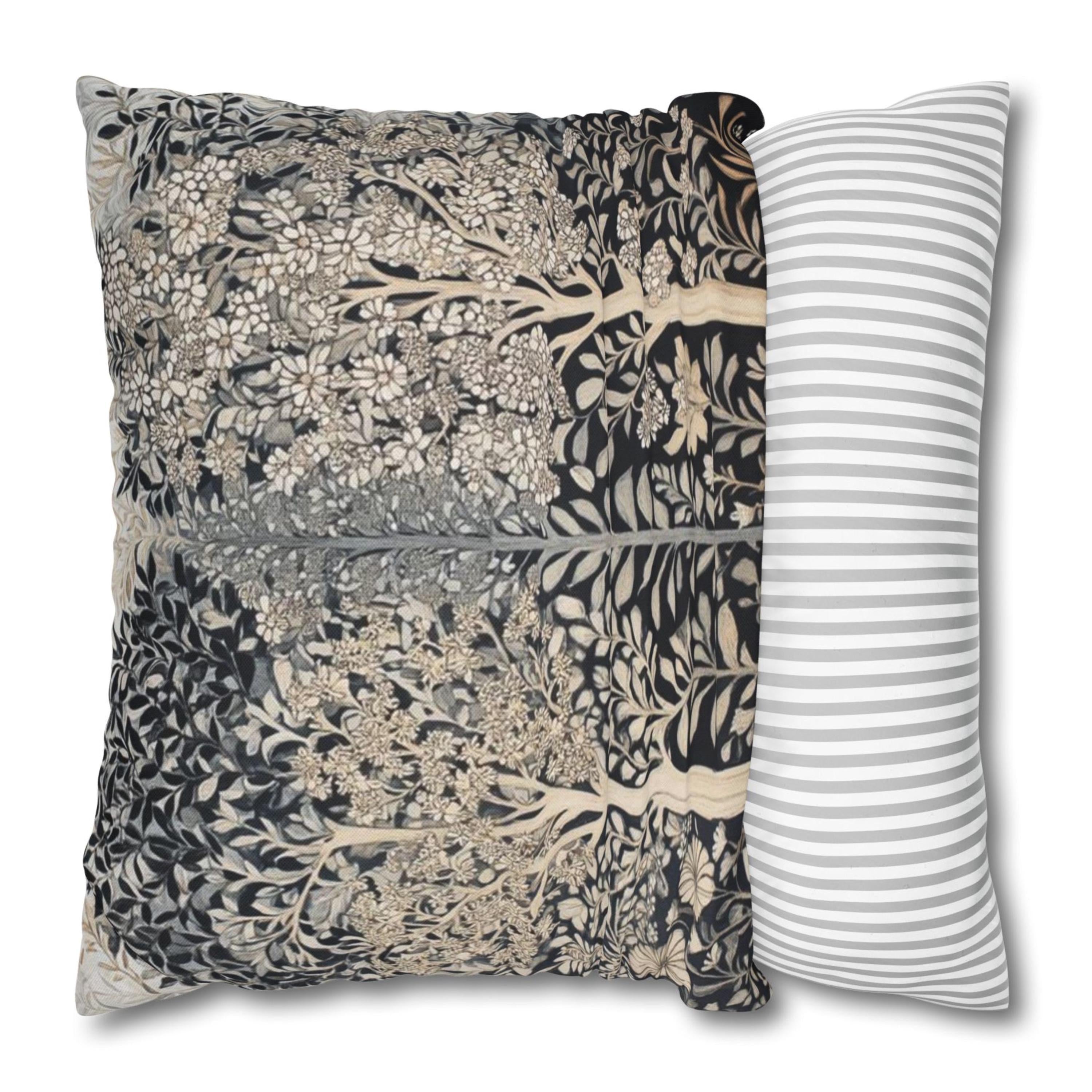 William Morris Forest Pillow, Vintage Botanical Throw Pillow, Neutral Cushion for Living Room, Botanical Accent Pillow for Home Decor