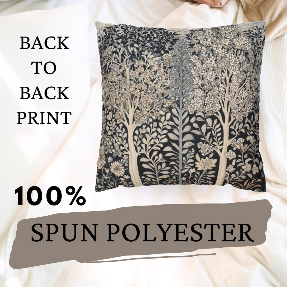 William Morris Forest Pillow, Vintage Botanical Throw Pillow, Neutral Cushion for Living Room, Botanical Accent Pillow for Home Decor