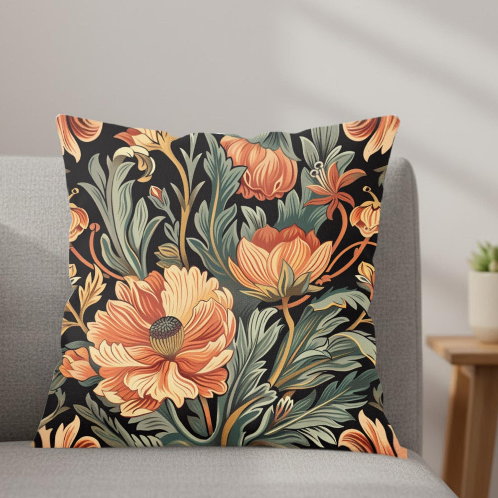 Warm Garden Floral Pillow, William Morris Botanical Cushion, Vintage Flower Throw Pillow, Nature Inspired Pillowcase, Cozy Couch Accent