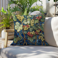 Lush Grape Vine Throw Pillow, Vintage Botanical Fruit Cushion, Dark Moody Nature Decor, Enchanted Garden Accent Pillow