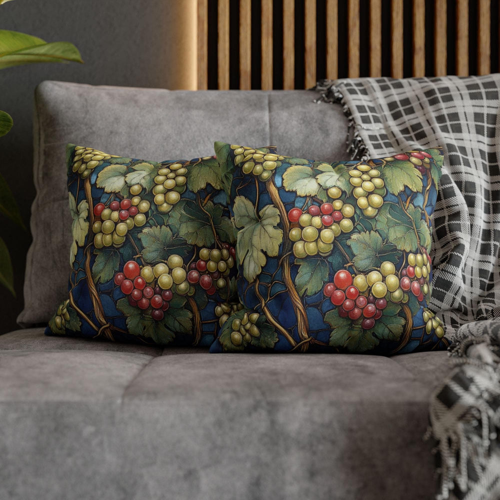 Lush Grape Vine Throw Pillow, Vintage Botanical Fruit Cushion, Dark Moody Nature Decor, Enchanted Garden Accent Pillow