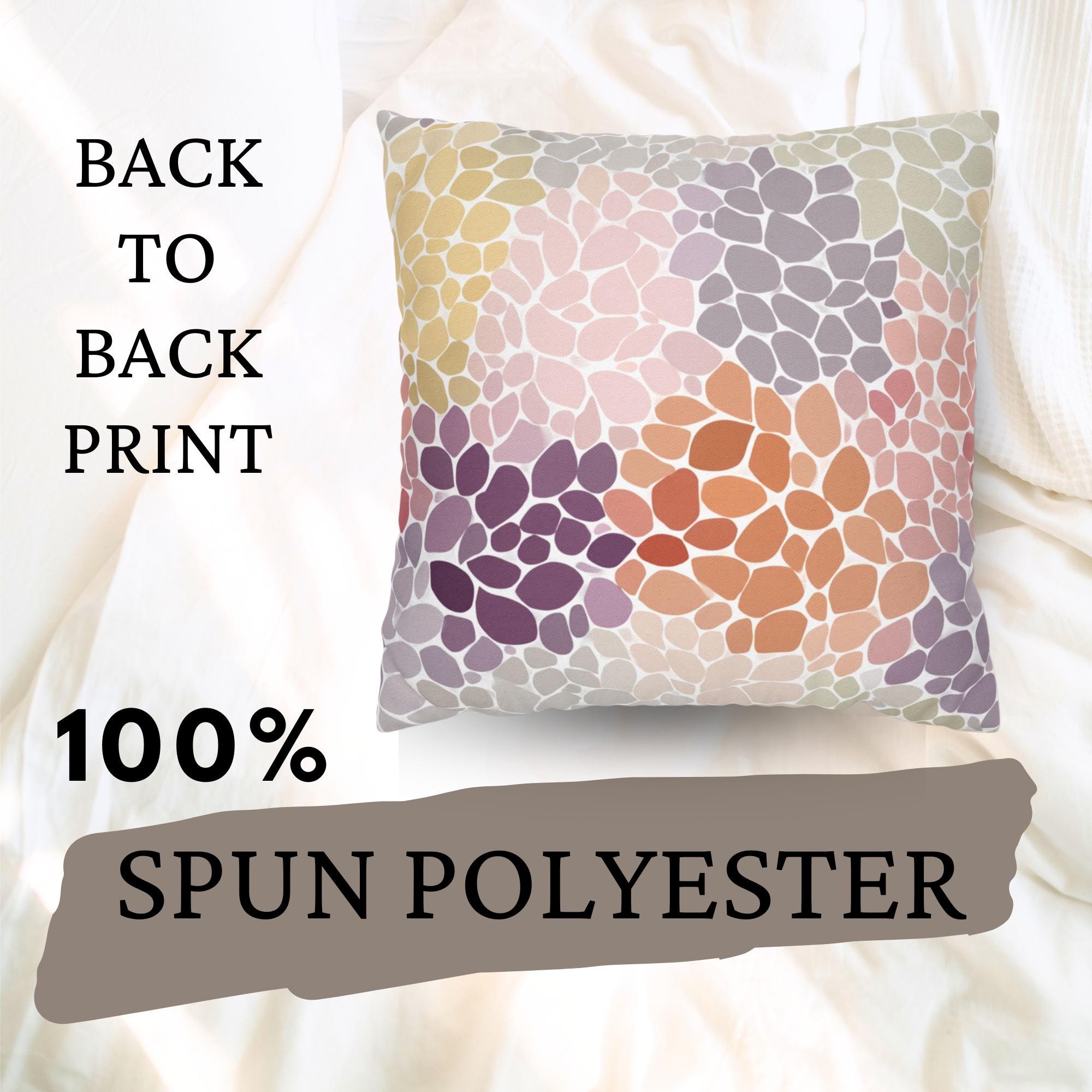 Pastel Mosaic Floral Pillow, Soft Colorful Flower Cushion, Abstract Petal Pattern Throw Pillow, Light Spring Pillowcase, Cozy Home Decor