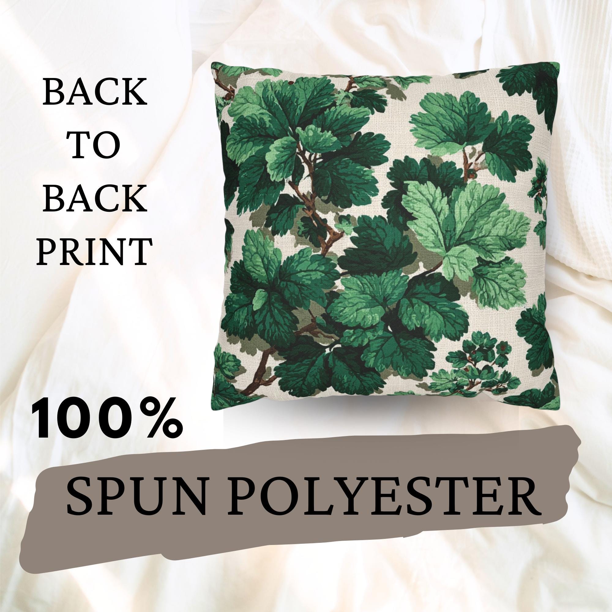 Green Botanical Leaves Pillow, Nature-Inspired Cushion, Lush Garden Leaf Throw Pillow, Cottagecore Pillowcase, Serene Home Decor