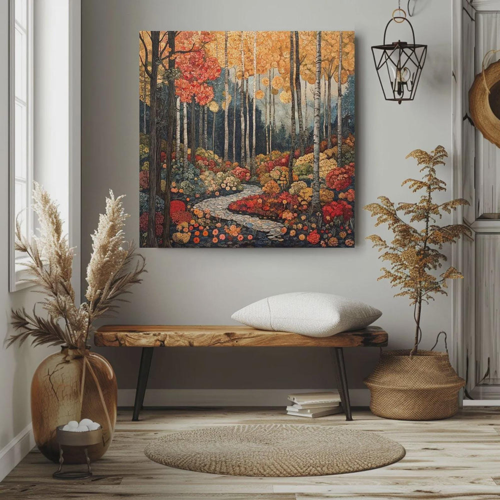 Autumn Forest Canvas Wall Art, William Morris, Vintage Botanical Art, Rustic Autumn Decor, Elegant Seasonal Canvas Print