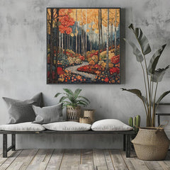 Autumn Forest Canvas Wall Art, William Morris, Vintage Botanical Art, Rustic Autumn Decor, Elegant Seasonal Canvas Print