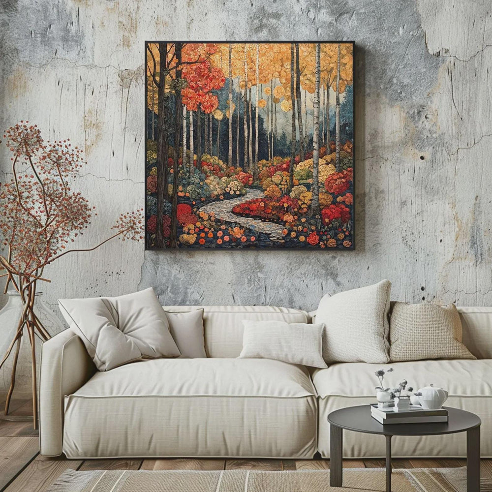Autumn Forest Canvas Wall Art, William Morris, Vintage Botanical Art, Rustic Autumn Decor, Elegant Seasonal Canvas Print
