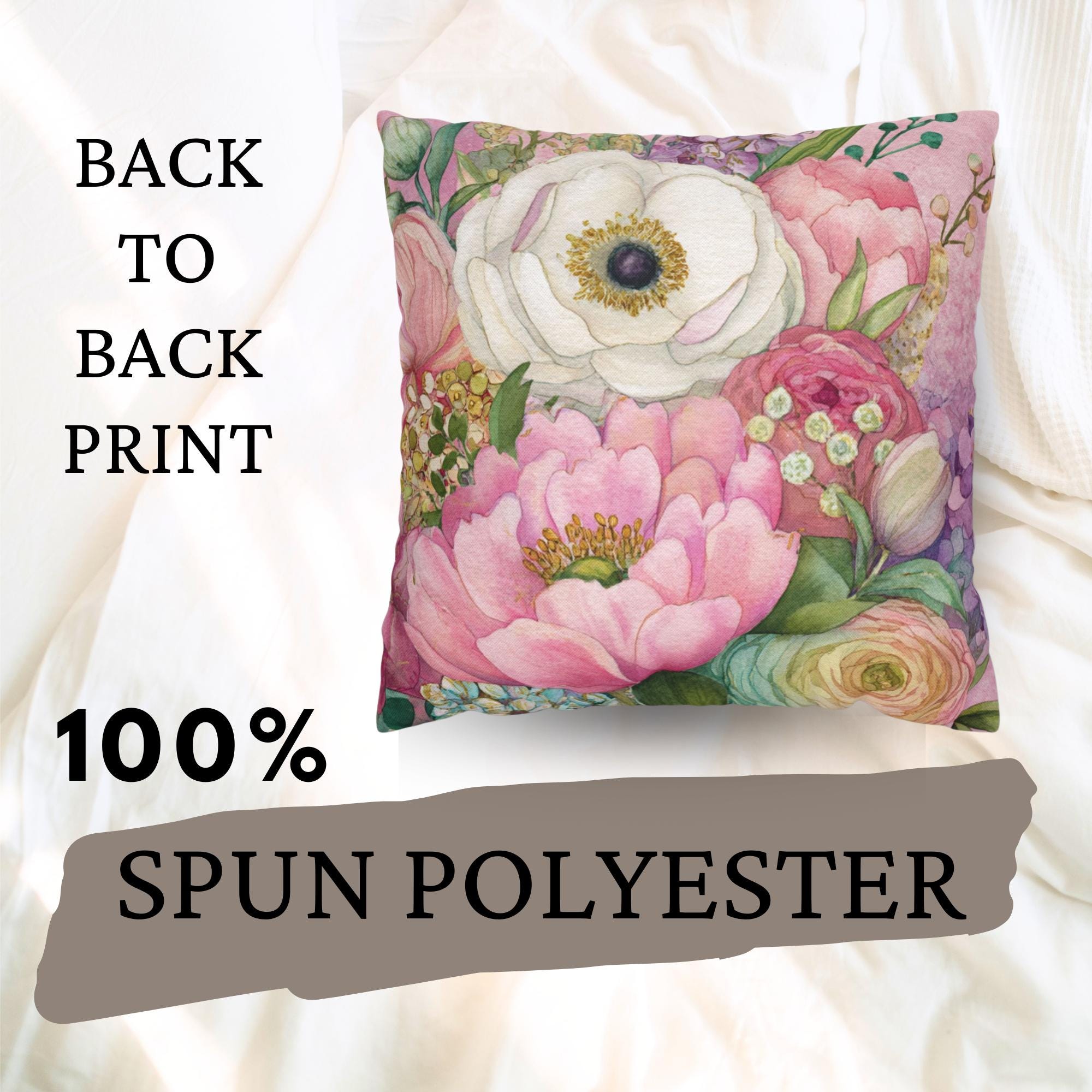 Blush Garden Floral Pillow, Soft Flower Cushion, Romantic Botanical Throw Pillow, Pastel Cottagecore Pillowcase, Elegant Spring Decor