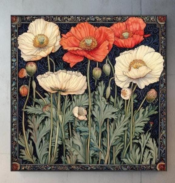 Floral William Morris Wall Art, Vintage Wall Art, Living Room Wall Art, Floral Wall Art, Above Bed Decor, Morris Inspired Wall Canvas