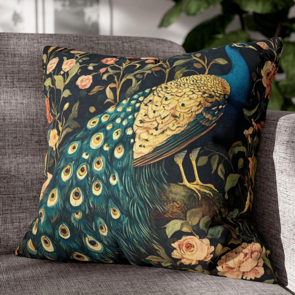 William Morris Peacock Pillow, Vintage Bird Accent Cushion, Botanical Throw Pillow, Floral Bird Pillow Case, Nature-Inspired Pillow Cover