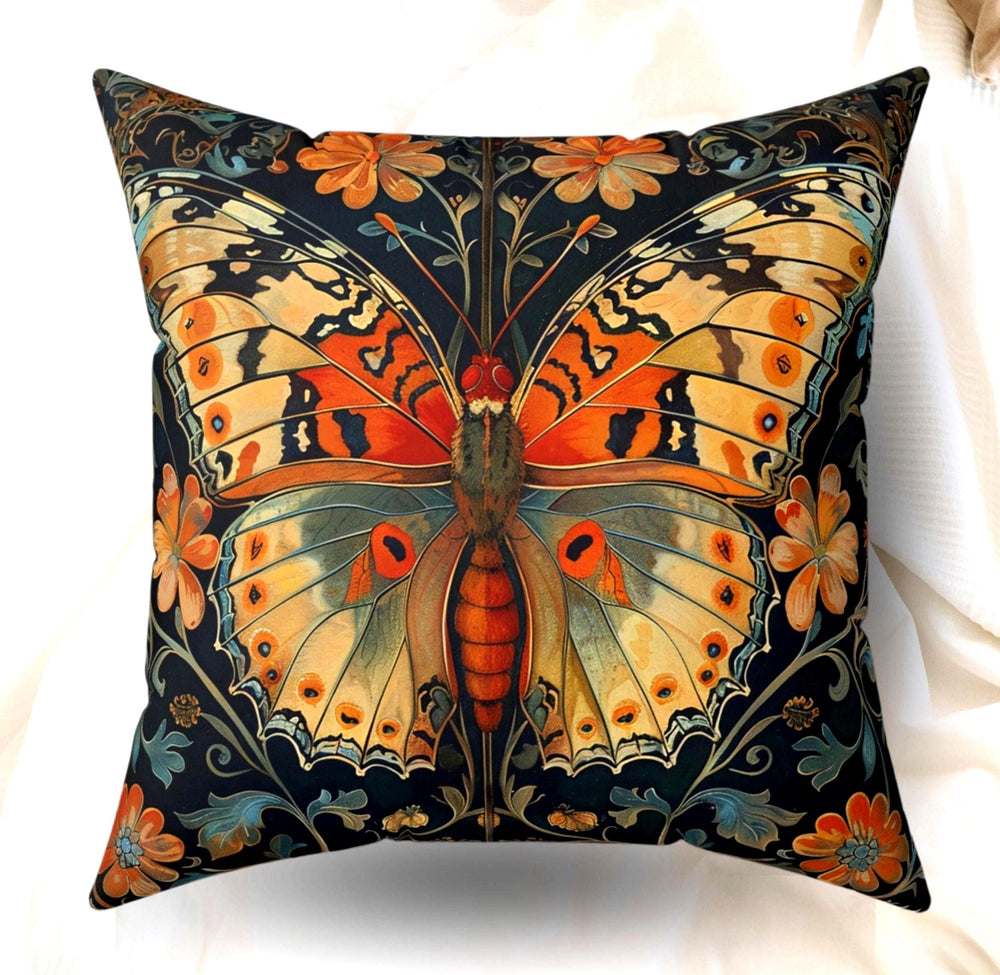 William Morris Butterfly Floral Cushion Cover, William Morris Pillow, William Morris Decor, Art Nouveau Pillow Case, Vintage Cover