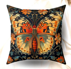 William Morris Butterfly Floral Cushion Cover, William Morris Pillow, William Morris Decor, Art Nouveau Pillow Case, Vintage Cover