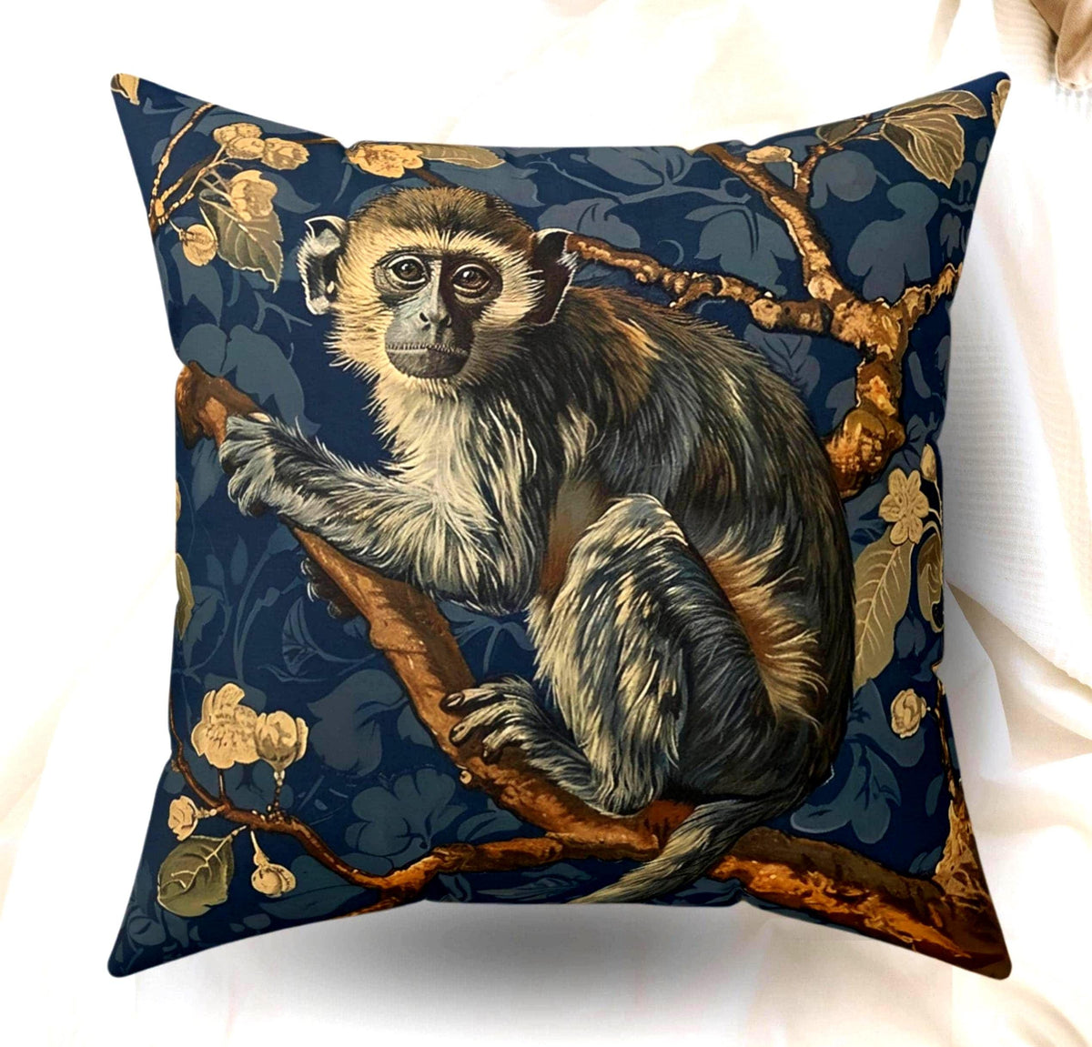 Pillow Inspired William Morris Monkey, Living Room Decor, Monkey Cushion Cover, Living Room Pillow, William Morris Inspired Pillow cover
