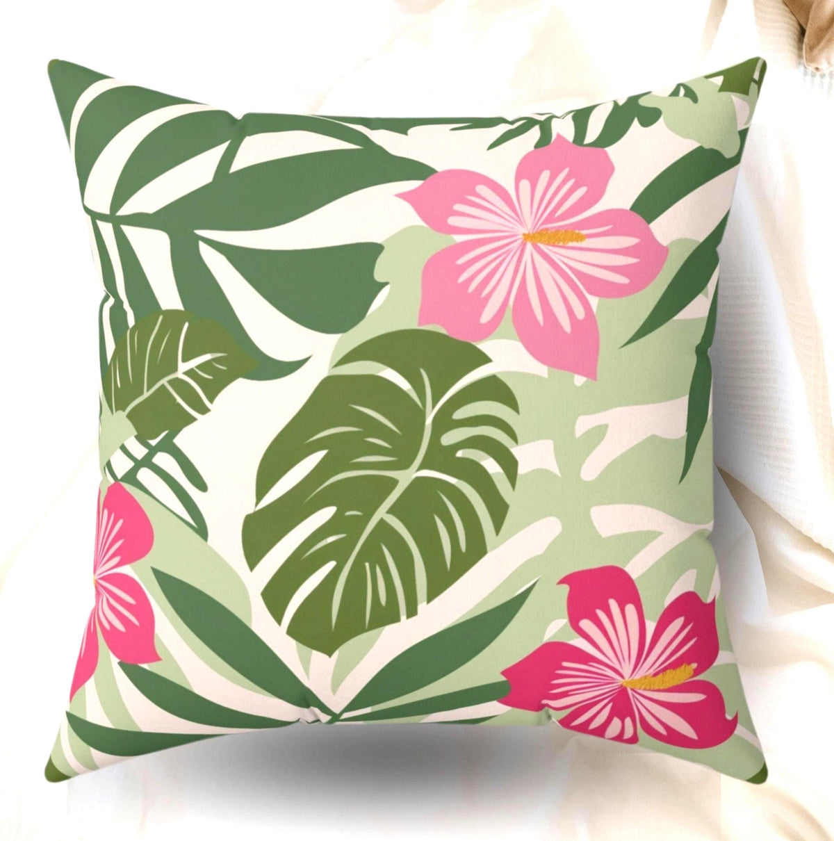 Tropical Throw Pillow Florals Palm Tree Leaves Pillow Cover Tropical Pillow Case Tropical Decor Palm Tree Leaves Cushion Cover