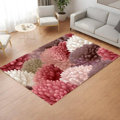 Blush Floral Area Rug, Dusty Rose Peony Carpet, Romantic Pink Botanical Floor Decor, Feminine Bedroom Living Room Accent Rug