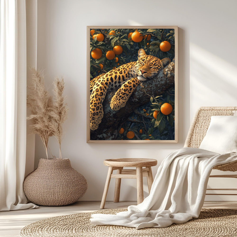 Leopard Wall Art, Botanical Jungle Wildlife Framed Canvas, Vintage Animal Home Decor, William Morris Style Artwork, Safari Lover Gift