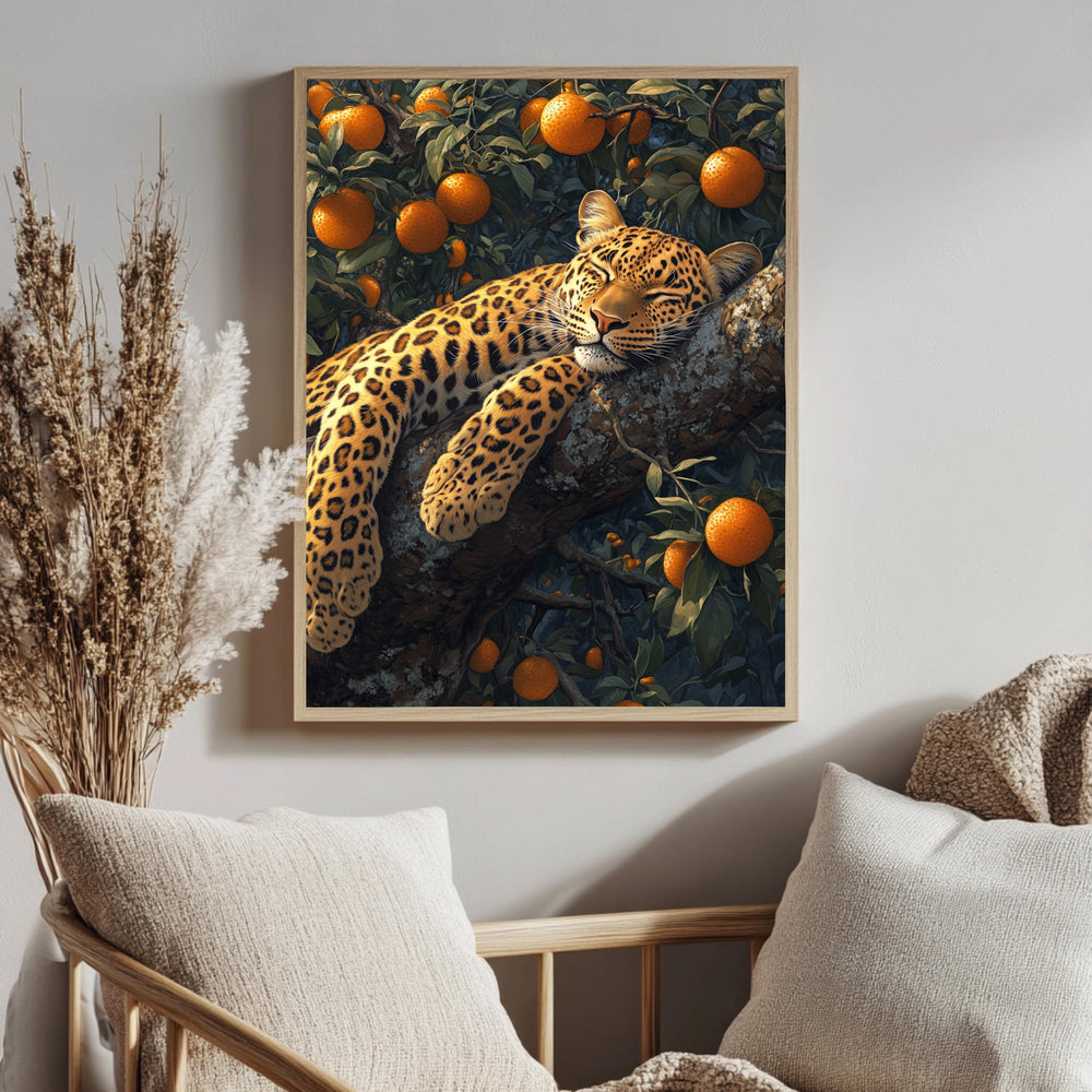 Leopard Wall Art, Botanical Jungle Wildlife Framed Canvas, Vintage Animal Home Decor, William Morris Style Artwork, Safari Lover Gift