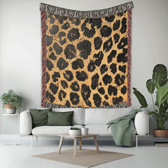 Leopard Print Throw Blanket, Animal Pattern Picnic Blanket, Vintage Blanket Living Room Couch Blanket, Nature-Inspired Blanket, Cozy Blanket