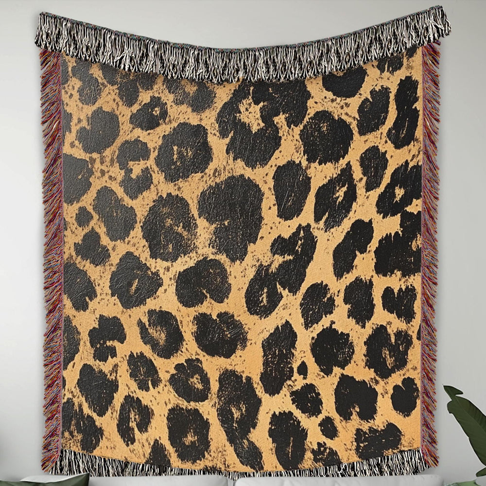 Leopard Print Throw Blanket, Animal Pattern Picnic Blanket, Vintage Blanket Living Room Couch Blanket, Nature-Inspired Blanket, Cozy Blanket