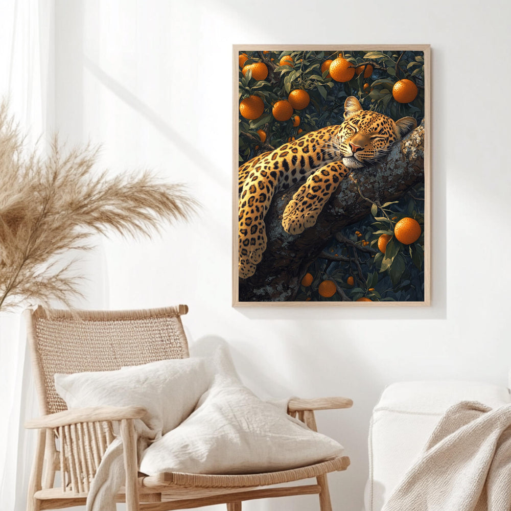 Leopard Wall Art, Botanical Jungle Wildlife Framed Canvas, Vintage Animal Home Decor, William Morris Style Artwork, Safari Lover Gift