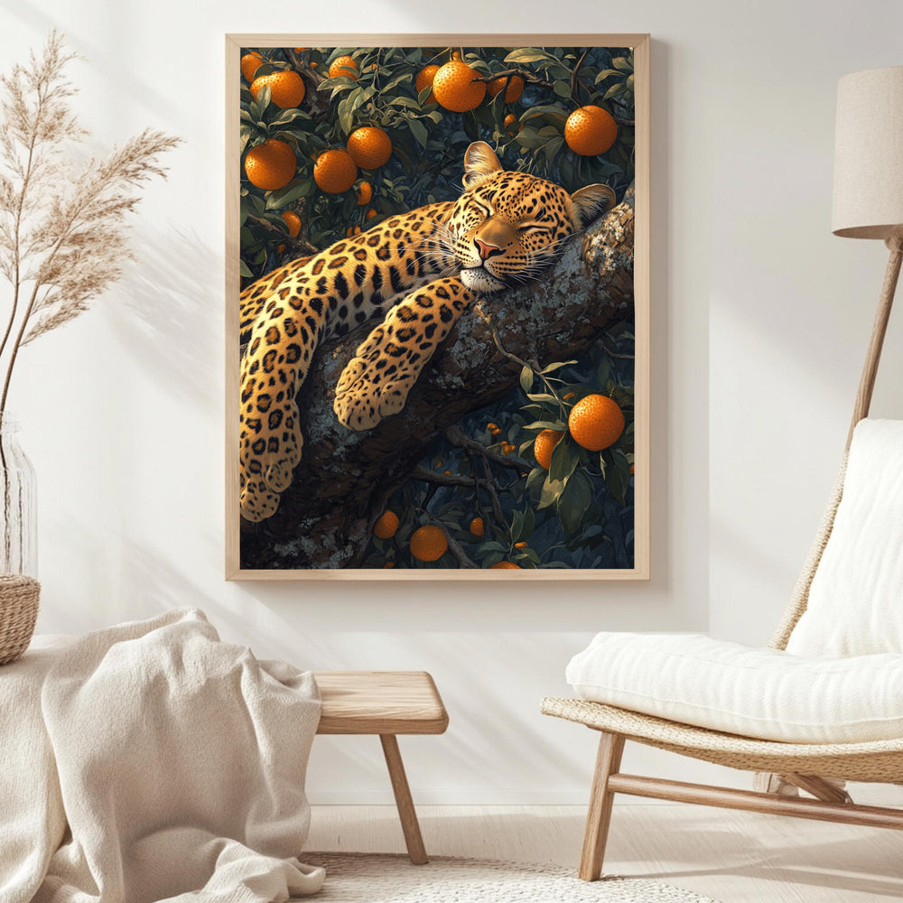 Leopard Wall Art, Botanical Jungle Wildlife Framed Canvas, Vintage Animal Home Decor, William Morris Style Artwork, Safari Lover Gift