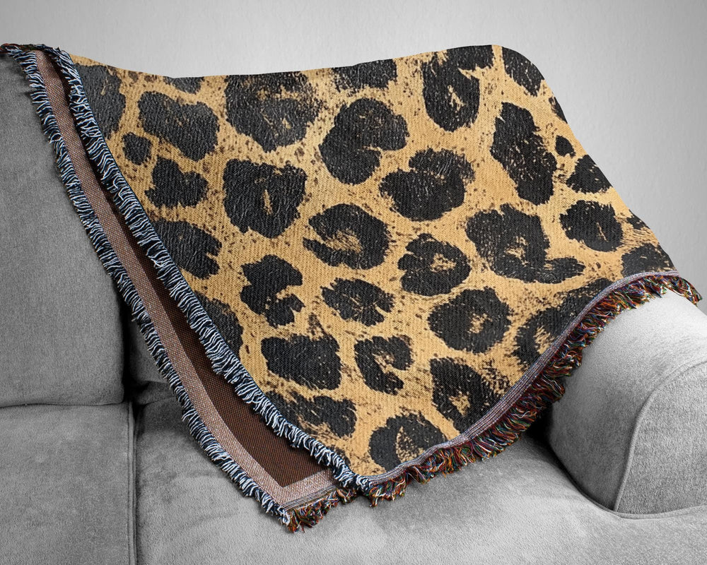 Leopard Print Throw Blanket, Animal Pattern Picnic Blanket, Vintage Blanket Living Room Couch Blanket, Nature-Inspired Blanket, Cozy Blanket