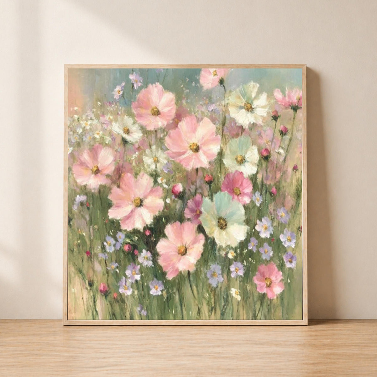 Lavender Basket Wall Art, Impressionist Cottage Floral Print, Rustic French Country Canvas, Soft Pastel Garden Artwork, Farmhouse Home Decor