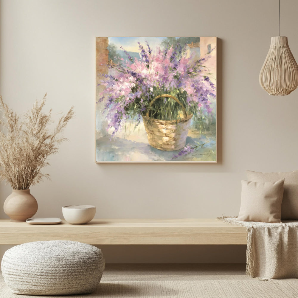Pastel Wildflower Wall Art, Impressionist Garden Print, Cottagecore Floral Framed Canvas, Soft Meadow Artwork, Rustic Spring Home Decor