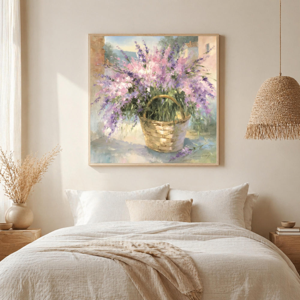 Pastel Wildflower Wall Art, Impressionist Garden Print, Cottagecore Floral Framed Canvas, Soft Meadow Artwork, Rustic Spring Home Decor