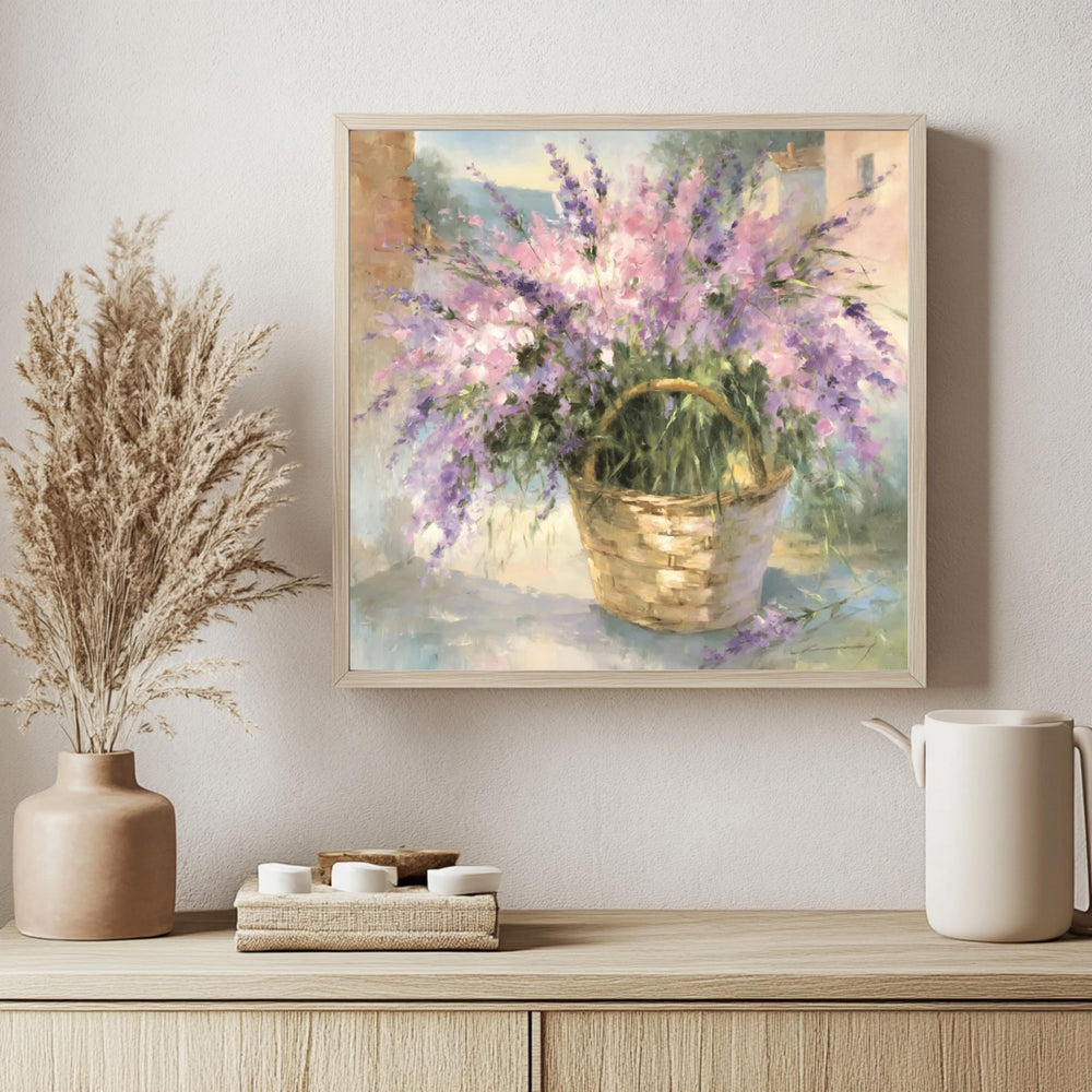 Pastel Wildflower Wall Art, Impressionist Garden Print, Cottagecore Floral Framed Canvas, Soft Meadow Artwork, Rustic Spring Home Decor