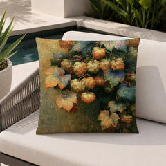 Hops Vine Outdoor Pillow, Botanical Garden Cushion, Rustic Patio Decor, Neutral Porch Pillow, Nature Inspired Pillowcase